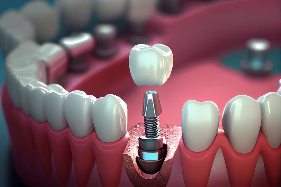 Removable partial denture. Medically accurate tooth.generative ai